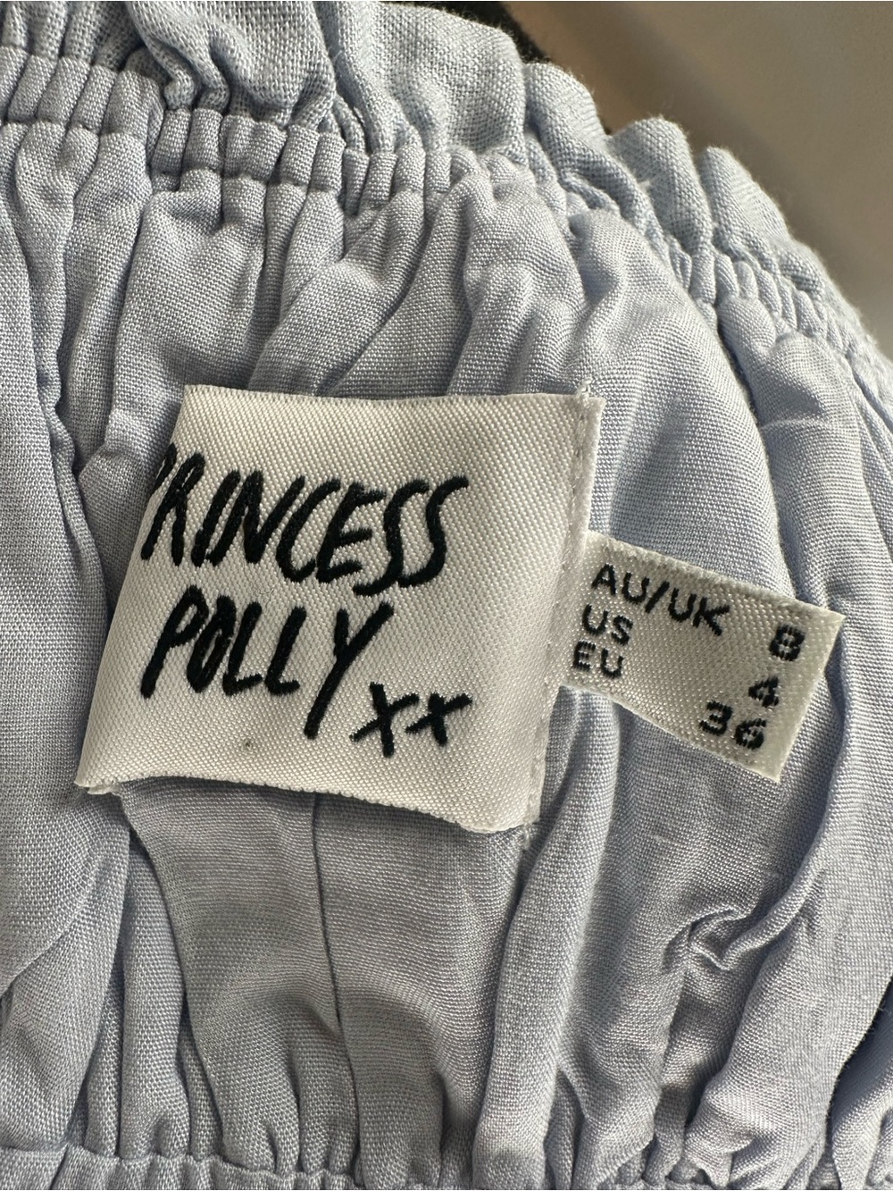Princess Polly Light Blue Elouise Top Size 4  Linen Blend - Picture 5 of 6